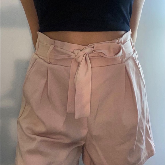 ✿ pink tie up shorts (society streetwear) ✿ - Picture 1 of 3